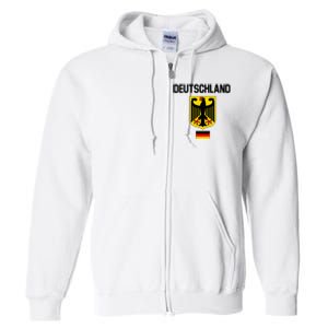 Germany German Football Soccer Ball Travel Retro Jersey Full Zip Hoodie