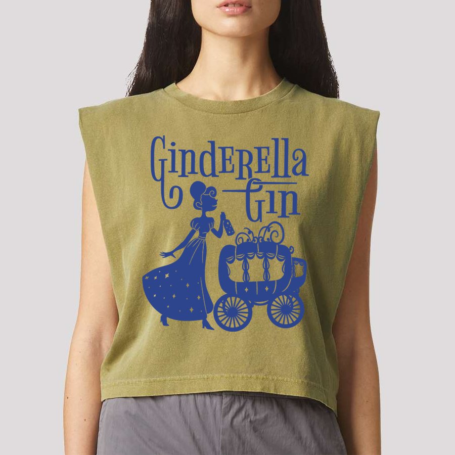 Ginderella Gin Funny Garment-Dyed Women's Muscle Tee