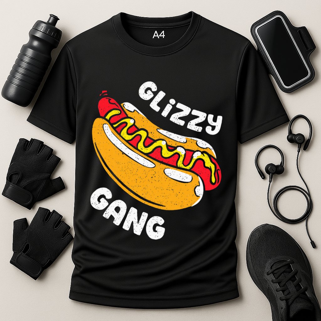 Glizzy Gang Funny Hot Dog Cooling Performance Crew T-Shirt
