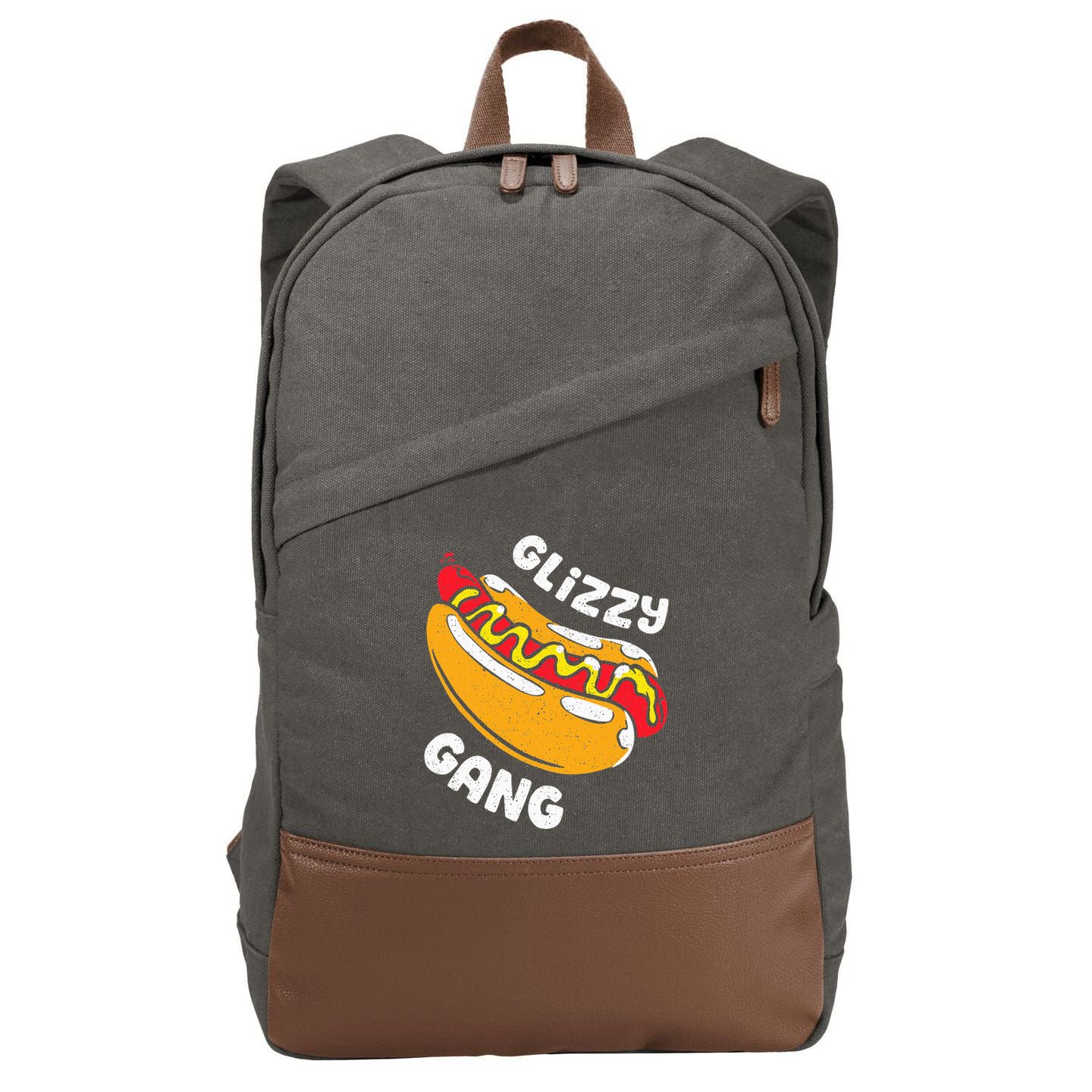 Glizzy Gang Funny Hot Dog Cotton Canvas Backpack