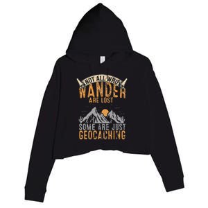 Geocache Gift For Men Treasure Hunt Crop Fleece Hoodie