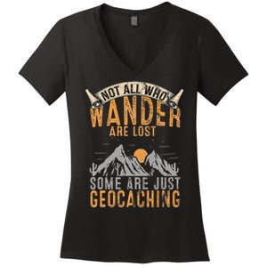 Geocache Gift For Men Treasure Hunt Women's V-Neck T-Shirt