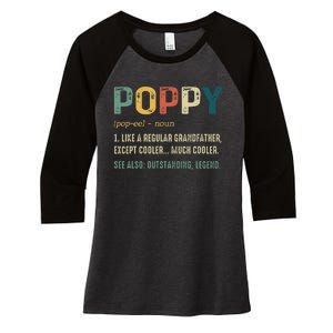 Grandpa Gifts For Poppy Fathers Day Birthday Women's Tri-Blend 3/4-Sleeve Raglan Shirt