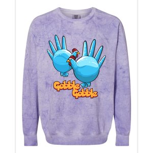 Gobble Gobble Funny Thanksgiving Turkey Colorblast Crewneck Sweatshirt