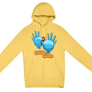 Gobble Gobble Funny Thanksgiving Turkey Premium Pullover Hoodie