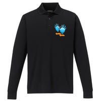 Gobble Gobble Funny Thanksgiving Turkey Performance Long Sleeve Polo