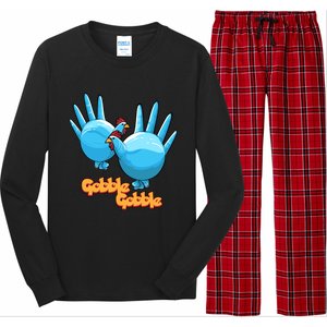 Gobble Gobble Funny Thanksgiving Turkey Long Sleeve Pajama Set