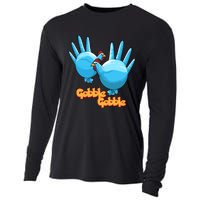 Gobble Gobble Funny Thanksgiving Turkey Cooling Performance Long Sleeve Crew