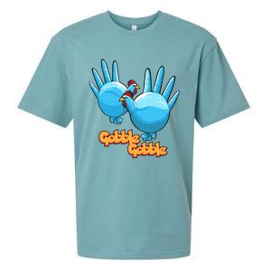 Gobble Gobble Funny Thanksgiving Turkey Sueded Cloud Jersey T-Shirt