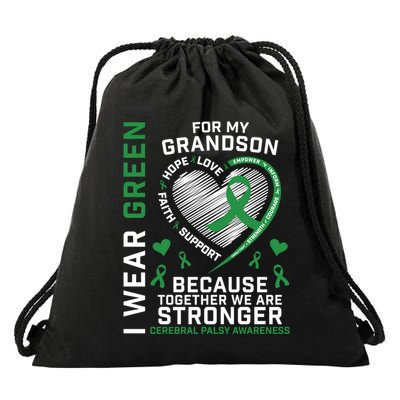 Grandma Grandpa Funny Gift Cp Grandson Cerebral Palsy Awareness Meaningful Gift Drawstring Bag