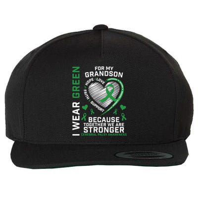 Grandma Grandpa Funny Gift Cp Grandson Cerebral Palsy Awareness Meaningful Gift Wool Snapback Cap