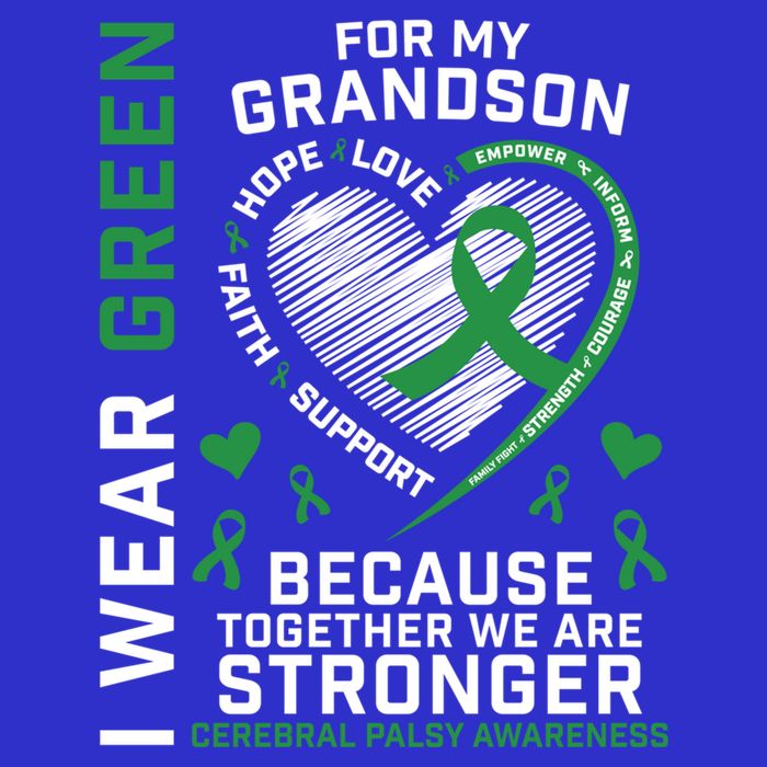 Grandma Grandpa Funny Gift Cp Grandson Cerebral Palsy Awareness Meaningful Gift Tall T-Shirt