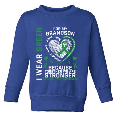Grandma Grandpa Funny Gift Cp Grandson Cerebral Palsy Awareness Meaningful Gift Toddler Sweatshirt