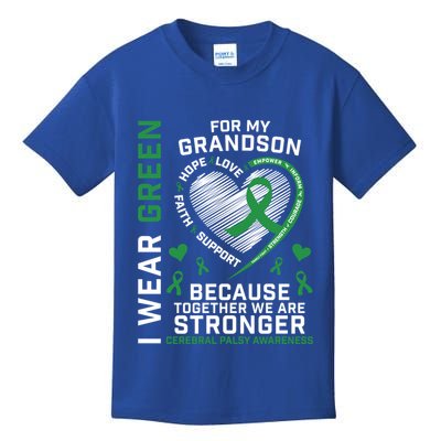 Grandma Grandpa Funny Gift Cp Grandson Cerebral Palsy Awareness Meaningful Gift Kids T-Shirt