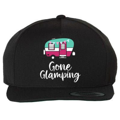 Gone Glamping Funny Glamper Queen Glamper Girl Glamping Wool Snapback Cap