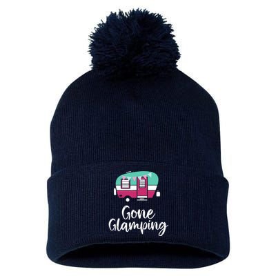 Gone Glamping Funny Glamper Queen Glamper Girl Glamping Pom Pom 12in Knit Beanie