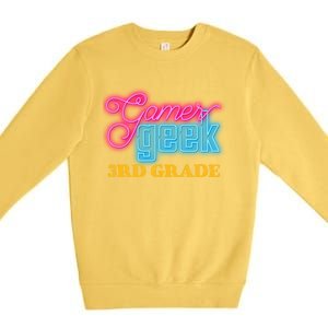 Gamer Geek Funny Game On 3Rd Grade Video Gamer Gift Premium Crewneck Sweatshirt