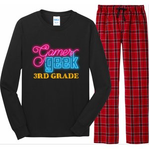 Gamer Geek Funny Game On 3Rd Grade Video Gamer Gift Long Sleeve Pajama Set