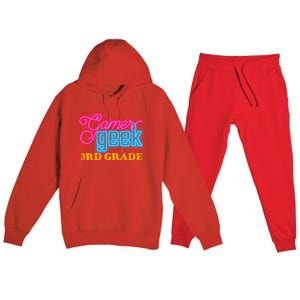 Gamer Geek Funny Game On 3Rd Grade Video Gamer Gift Premium Hooded Sweatsuit Set