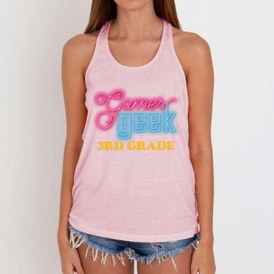 Gamer Geek Funny Game On 3Rd Grade Video Gamer Gift Meaningful Gift Women's Knotted Racerback Tank