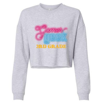 Gamer Geek Funny Game On 3Rd Grade Video Gamer Gift Meaningful Gift Cropped Pullover Crew