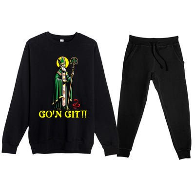 Gon Git Funny St Patricks Day Shamrock St Patty Party Irish Premium Crewneck Sweatsuit Set