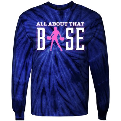 Great Gift For The Cheerleader All About That Base Cheerleading Tie-Dye Long Sleeve Shirt