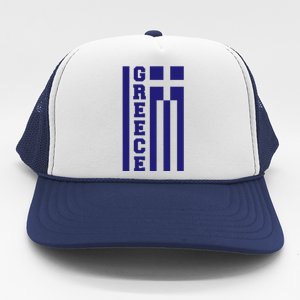 Greece Greek Flag Heart Trucker Hat