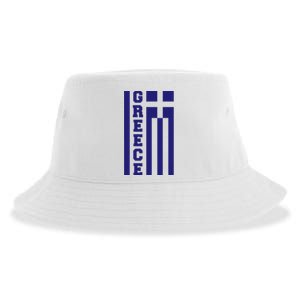 Greece Greek Flag Heart Sustainable Bucket Hat