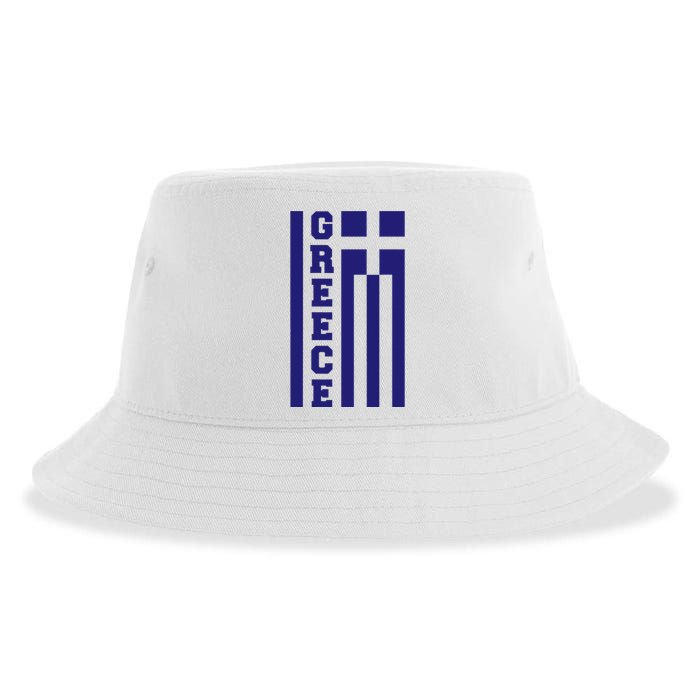 Greece Greek Flag Heart Sustainable Bucket Hat