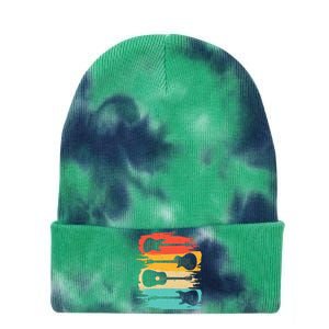 Guitar Gift For Women Music Band Guitarist Stuff Tie Dye 12in Knit Beanie