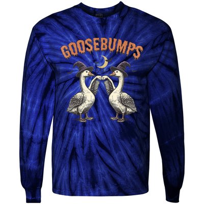 Goosebumps Geese Funny Halloween Witches Hat Tie-Dye Long Sleeve Shirt