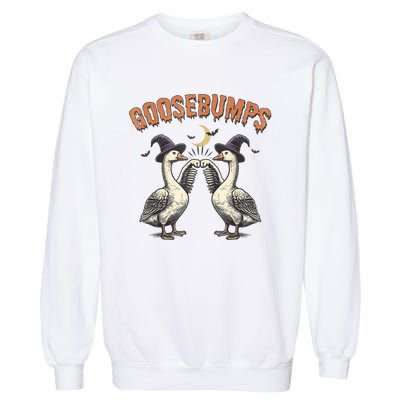 Goosebumps Geese Funny Halloween Witches Hat Garment-Dyed Sweatshirt