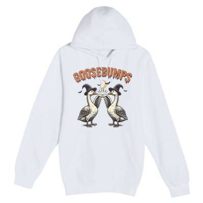 Goosebumps Geese Funny Halloween Witches Hat Premium Pullover Hoodie