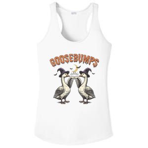 Goosebumps Geese Funny Halloween Witches Hat Ladies PosiCharge Competitor Racerback Tank