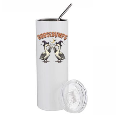 Goosebumps Geese Funny Halloween Witches Hat Stainless Steel Tumbler