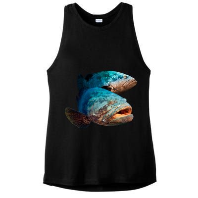 Goliath Grouper Fish Ladies PosiCharge Tri-Blend Wicking Tank