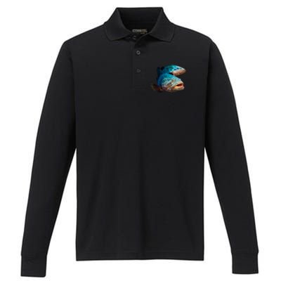 Goliath Grouper Fish Performance Long Sleeve Polo