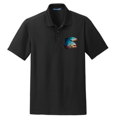 Goliath Grouper Fish Dry Zone Grid Polo