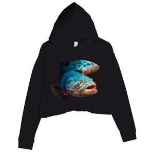 Goliath Grouper Fish Crop Fleece Hoodie