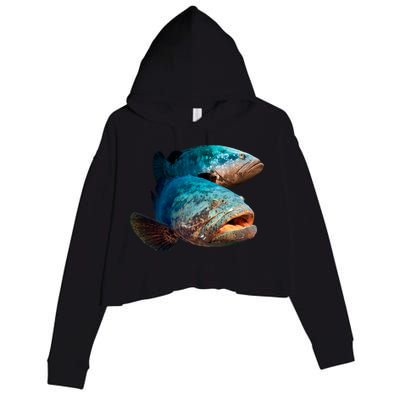 Goliath Grouper Fish Crop Fleece Hoodie