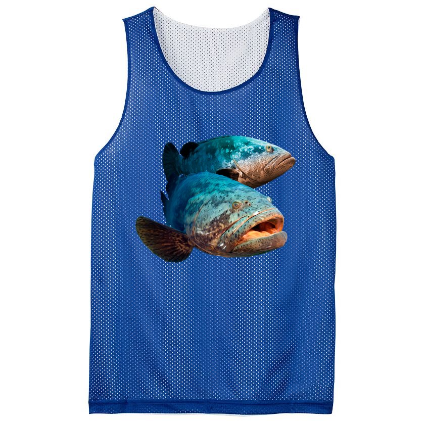 Goliath Grouper Fish Mesh Reversible Basketball Jersey Tank