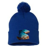 Goliath Grouper Fish Pom Pom 12in Knit Beanie