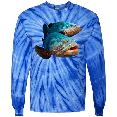 Goliath Grouper Fish Tie-Dye Long Sleeve Shirt