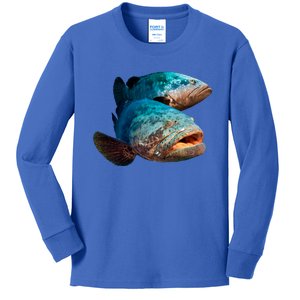 Goliath Grouper Fish Kids Long Sleeve Shirt