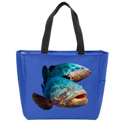 Goliath Grouper Fish Zip Tote Bag