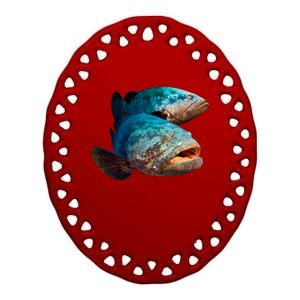 Goliath Grouper Fish Ceramic Oval Ornament