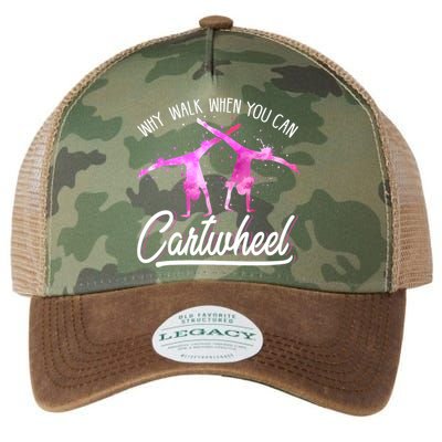 Gymnast Gift For Girls Why Walk When You Can Cartwheel Legacy Tie Dye Trucker Hat