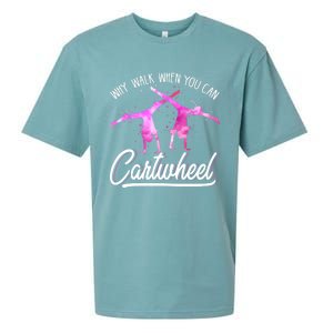 Gymnast Gift For Girls Why Walk When You Can Cartwheel Sueded Cloud Jersey T-Shirt