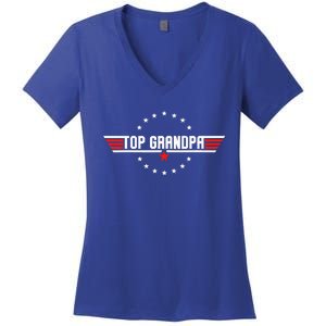 Grandpa Gift From Grandkids Son Daughter Women's V-Neck T-Shirt